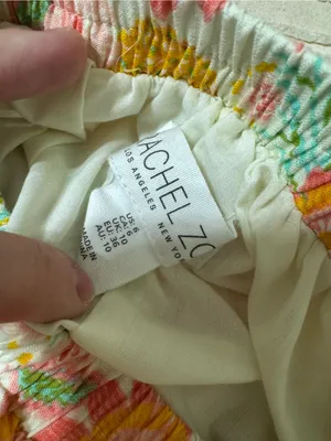 Rachel Zoe White Maxi Skirt with Yellow Pineapple and Pink Floral Print thumbnail 4