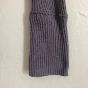 Free People We the Free Rib Purple Long Sleeve Cowl Split Back Sweater Small thumbnail 6