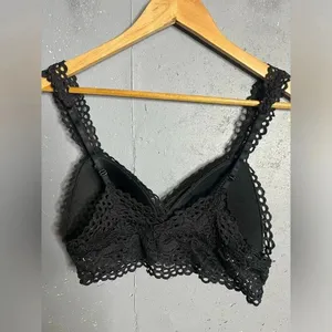 Aerie Black Eyelet Lace Bralette Size Small thumbnail 2