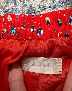 Altard State Red Floral Print Flowy Shorts Smocked Waist Size S thumbnail 2