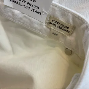 Madewell The Plus Curvy Pieced Barrel-Leg Jean in tile‎ white size 20 20W NWT thumbnail 6