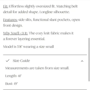 Knit coatigan with waist tie thumbnail 6