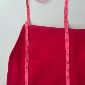 NWT By Anthropologie One-Shoulder Ruffle Linen Column Midi Dress pink‎ sz XL thumbnail 5