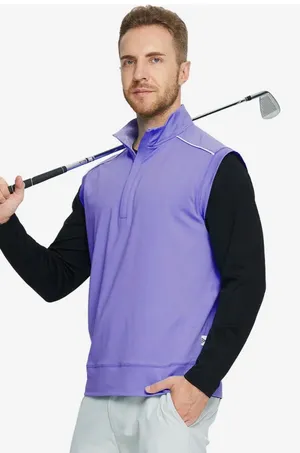 Michel Rouen Stay stylish on the course with this sleek purple golf vest. Perfect for layering, it offers comfort and flexibility for every swing. thumbnail 1