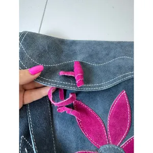 Y2K Vintage Suede Crossbody Bag Women Floral Patchwork Boho‎ Indie Cottagecore thumbnail 8