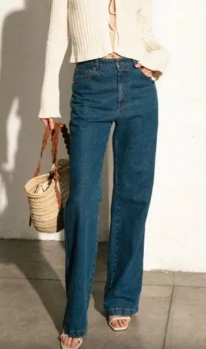 ALOHAS Deep Blue Relaxed Fit Leg High Rise Denim Size M thumbnail 1
