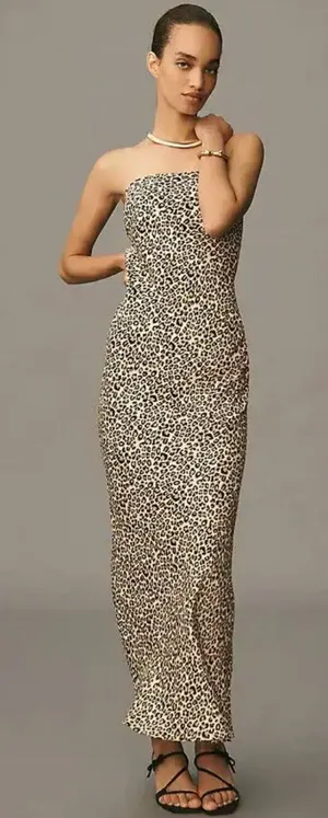 Anthropologie The Fleur Strapless Satin Maxi Slip Dress thumbnail 1