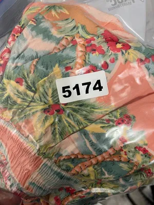 American Eagle Small Peach Coral Tropical Lined Shorts with Pockets thumbnail 9