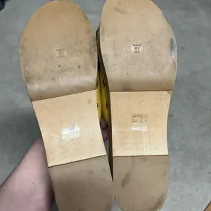 Free People Fiona Yellow Croc Buckle Stud Accent Wooden Cushioned Clogs 41 thumbnail 6