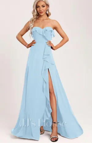 Lulus Strapless Blue Dress thumbnail 1
