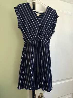 Monteau Dress Blue And White thumbnail 2