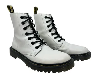 Dr. Martens Luana Combat Boots White Leather Lace Up‎ Women's Size US 10 thumbnail 1