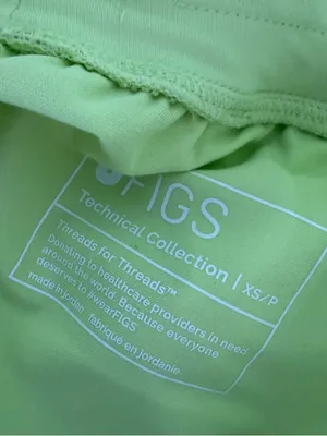 FIGS Zamora High Waisted Jogger Scrub Pants XS Petite Neon Green thumbnail 6