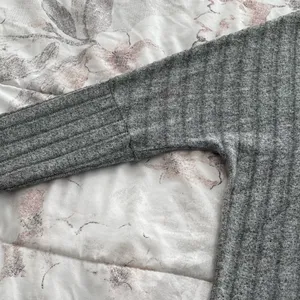 Anthropologie Eri+Ali Fiona Hacci gray ribbed mock neck sweater, size M comfy thumbnail 10
