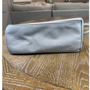 Hobo Sheila Leather Satchel Bag Light Gray Circular Handle Crossbody thumbnail 5