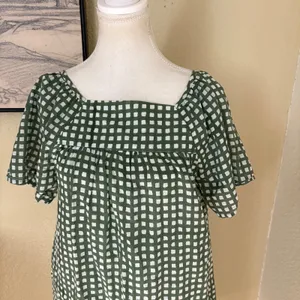 INDIA COLLECTION Emerson Fry Colette Dress In‎ Moss Gingham Size XS/S Cotton thumbnail 3