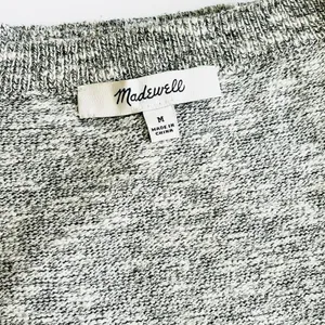 Madewell Gray Heather V-Neck Short Sleeve Sweater Medium thumbnail 3