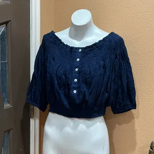 We the free navy blue crop top thumbnail 2