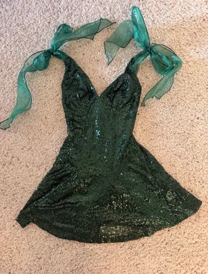 Lucy in the Sky Green Mini Dress Sequin thumbnail 1