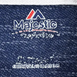Majestic Atlanta Braves Full Zip Hoodie Blue Gray Slub Knit Baseball Womens M thumbnail 3