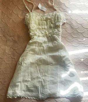 American Eagle White Ruffles Dress Size M thumbnail 1