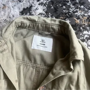 &Denim Army Green Denim Utility Jacket thumbnail 2