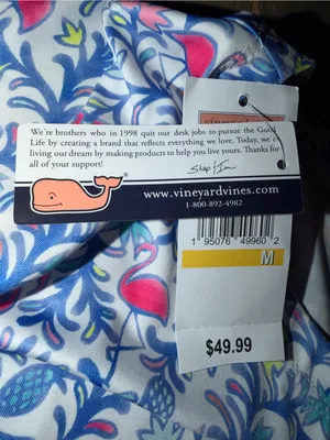 NWT Vineyard Vines Flamingo Sankaty Boatneck 3/4 Sleeve Quick Dry Medium thumbnail 4