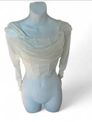 Draped Corset Crop Top thumbnail 3