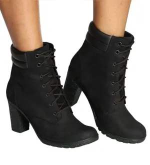 Timberland Womens Tillston 6 In Medium Leather Boot Size 9 Black thumbnail 1