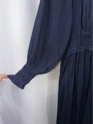 Pinch Navy Blue Smocked Waist Maxi Dress L thumbnail 5