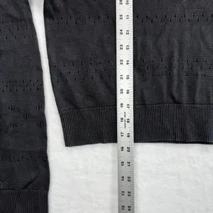 Rag & Bone Eyelet Knit Top Long Sleeve Cotton Blend Sweater Black Large‎ thumbnail 3