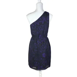 Express‎ Purple Black One Shoulder Chiffon Sheath Cocktail Dress Size Small thumbnail 2