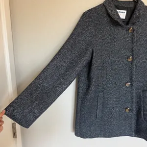 Old Navy Womens Navy Blue Herringbone Wool Blend Button Up Car Coat Size S thumbnail 4