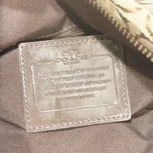 Coach Signature Jacquard Shoulder Handbag Logo Brown Bag Charm Classic Tote thumbnail 4