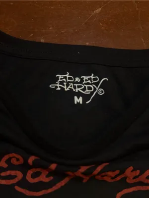 Ed Hardy Black Crop Tee with Multicolor Tiger Graphic thumbnail 4