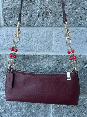 COACH nwt coach Charlotte Shoulder bag dark wine CCO18 WITH CHERRY CHAINS thumbnail 2