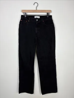 Abercrombie 90s Relaxed Jeans Curve Love Women’s Size 28 6 Black Denim High Rise thumbnail 2