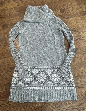 Abercrombie & Fitch Y2K Turtleneck Sweater Marled Large M0467 thumbnail 1