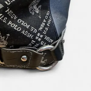 Y2K Ralph Lauren U.S. Polo Assn Logo Shoulder Bag Black Monogram thumbnail 5