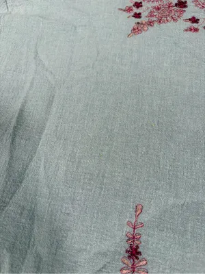 Free people Light Blue Embroidered Boho Top - Floral Accent large thumbnail 7