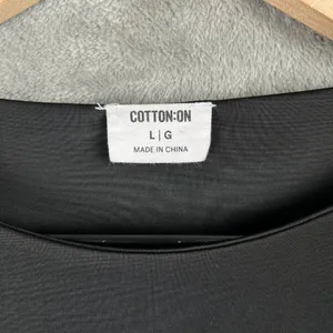 Cotton On Crop Top Women’s Large Black Long Sleeve Waist Tie Wrap Clubwear Y2K thumbnail 3