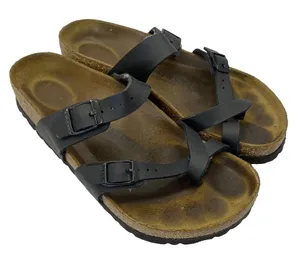 Birkenstock Mayari‎ Birko Flor Black Leather Sandals Womens Sz EU 36 US W5 thumbnail 1