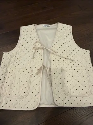 PrettyGarden Polka Dot Quilted Vest Size Large - C10-040 thumbnail 4