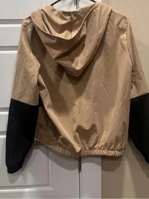Beige & Black Colorblock Lightweight Jacket size small Tan thumbnail 5