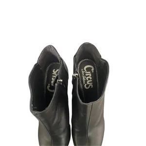 Circus By Sam Edelman Ankle Booties Block Heel Pointed Toe Black/ Gold 8.5M thumbnail 8