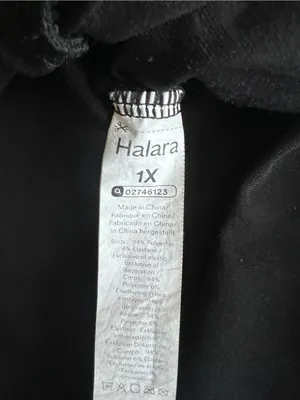 Halara Top Womens 1X Black Surplice Faux Wrap Ruched V- Neck thumbnail 5