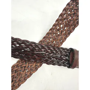 Rolfs Braided Belt Womens‎ Large Brown Faux Leather Woven Boho Classic Casual thumbnail 2