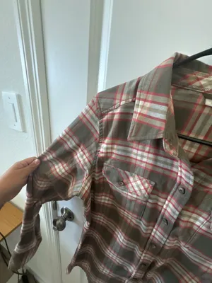 L.L.Bean Relaxed Fit Plaid Cotton Flannel Button-Up Shirt Brown Pink Size L thumbnail 4