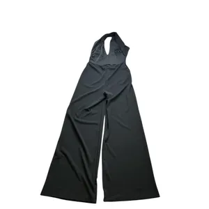 Lulus Black Halter Wide Leg Jumpsuit Deep V-Neck Formal Sleeveless Pockets L thumbnail 2