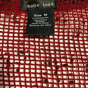 Katie Todd Cardigan Sweater M Medium Lagenlook Boxy Asymmetric Hem Open Knit Art thumbnail 8
